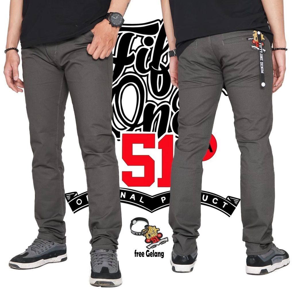 Bayar Ditempat - Celana Panjang Chino Pria Terbaru 2023 - Celana Panjang Slim Fit Fifteen Denim