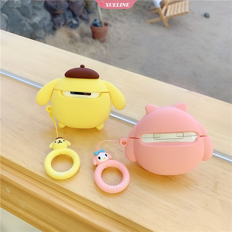 Casing Soft Case Silikon Motif Kartun Sanrio Kuromi Pom Purin Untuk AirPods 1 / 2 / 3 Pro