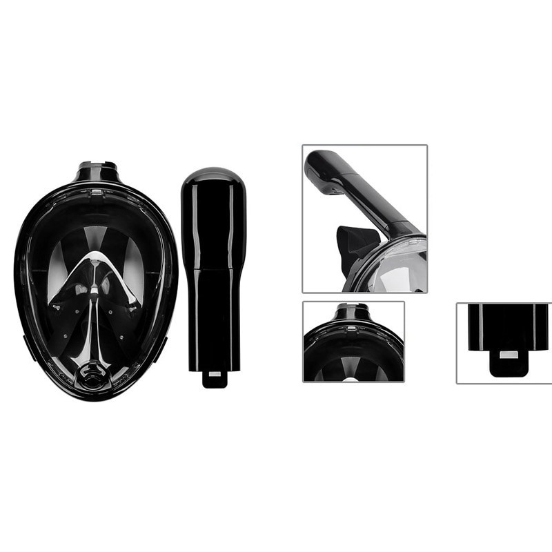 Kacamata Full Face Selam Scuba Underwater Diving Snorkeling Taffware Black