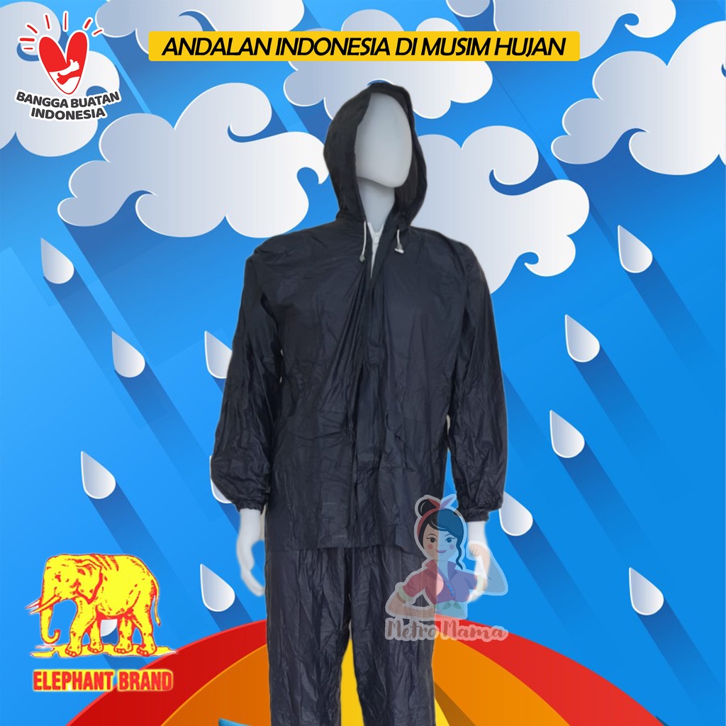 Jas hujan Setelan Jaket Celana JC HEMAT GAJAH Mantel Raincoat ELEPHANT BRAND