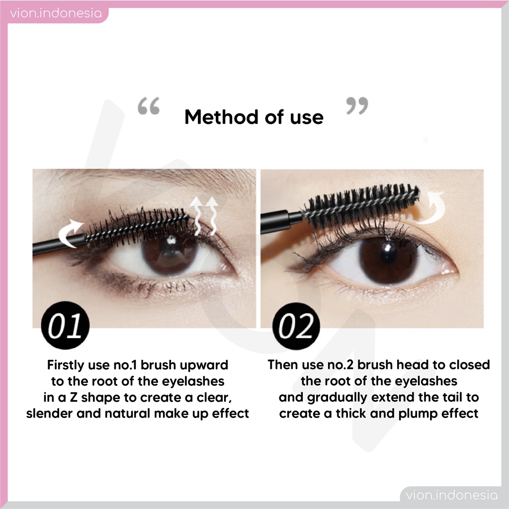 SHEDOES Paris 2 Steps Volumizer Mascara Thick Slender Black Pink Original SD005