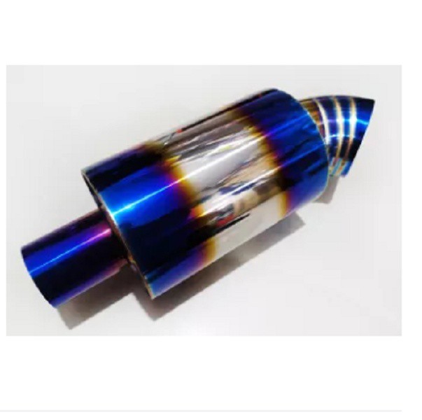 Knalpot Muffler Racing Performance Titanium Rainbow Pelangi Blue Body