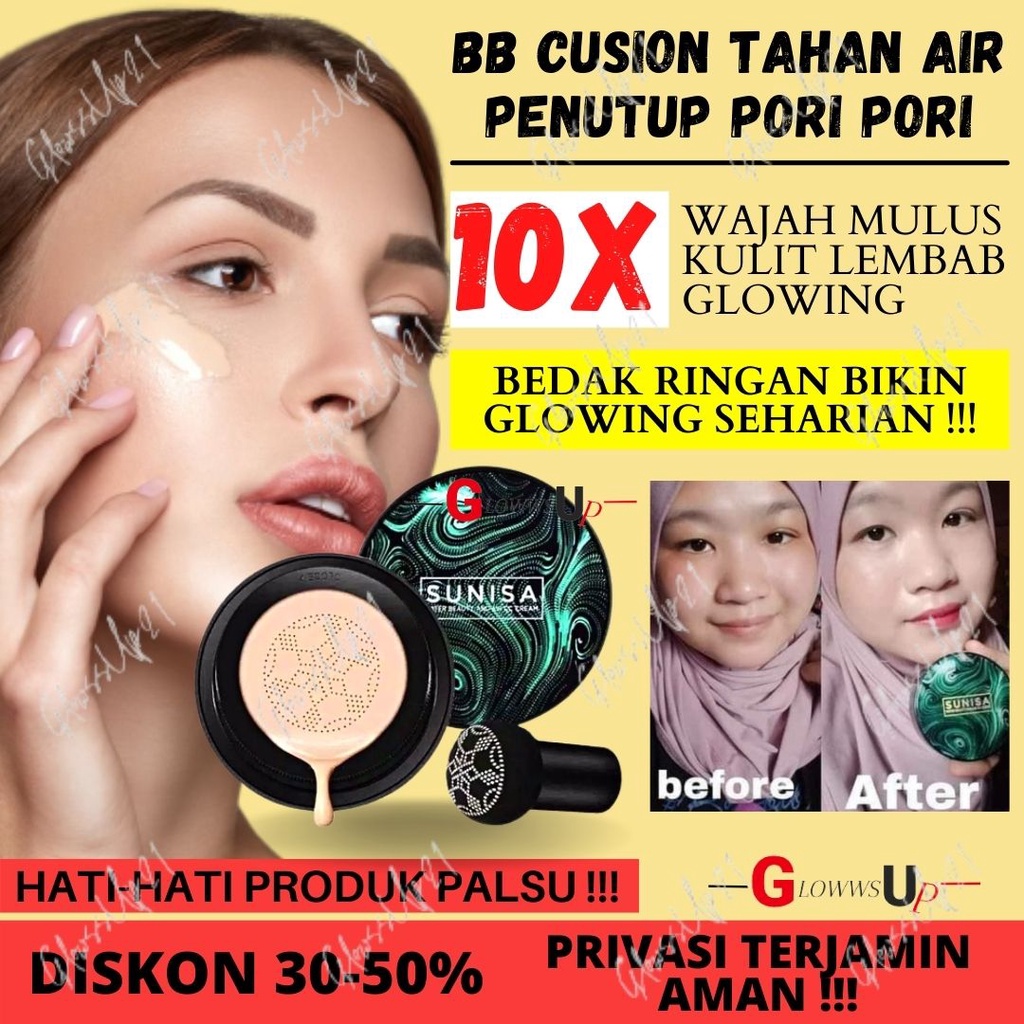 SUNISA Mushroom Head Air Cushion BB CC Cream Moisturizing Foundation ORIGINAL Sunisa WATERPROOF