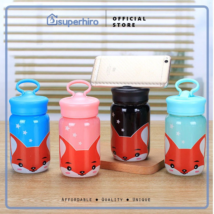 Botol Kaca Minum Anak / Gelas Susu Milk Cup Bottle 400 ml Kids