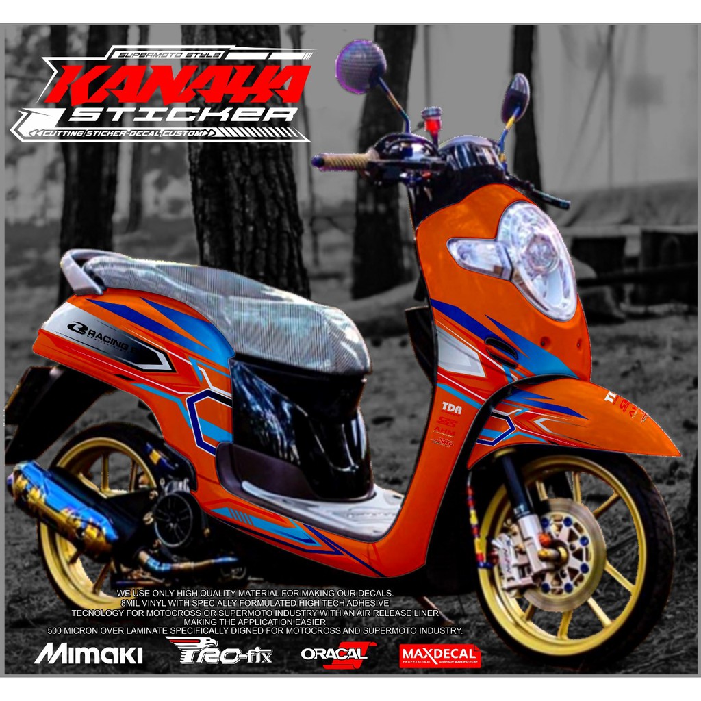 Decal scoopy Fi Stciker Scoopy 2017 / 2018/ 2019/ Decal new Scoopy Warna Orange Termurah