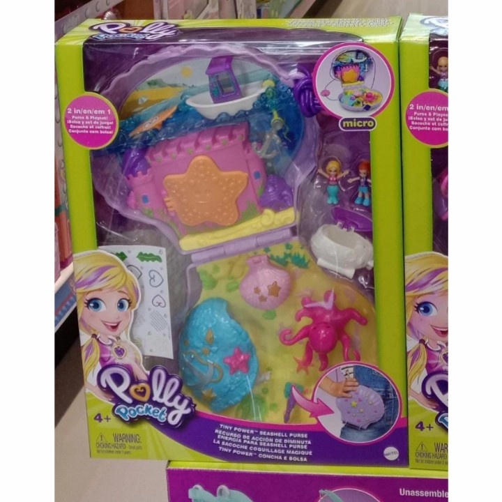 sale mainan: Polly Pocket Tiny Power Seashell Purse Original Mattel