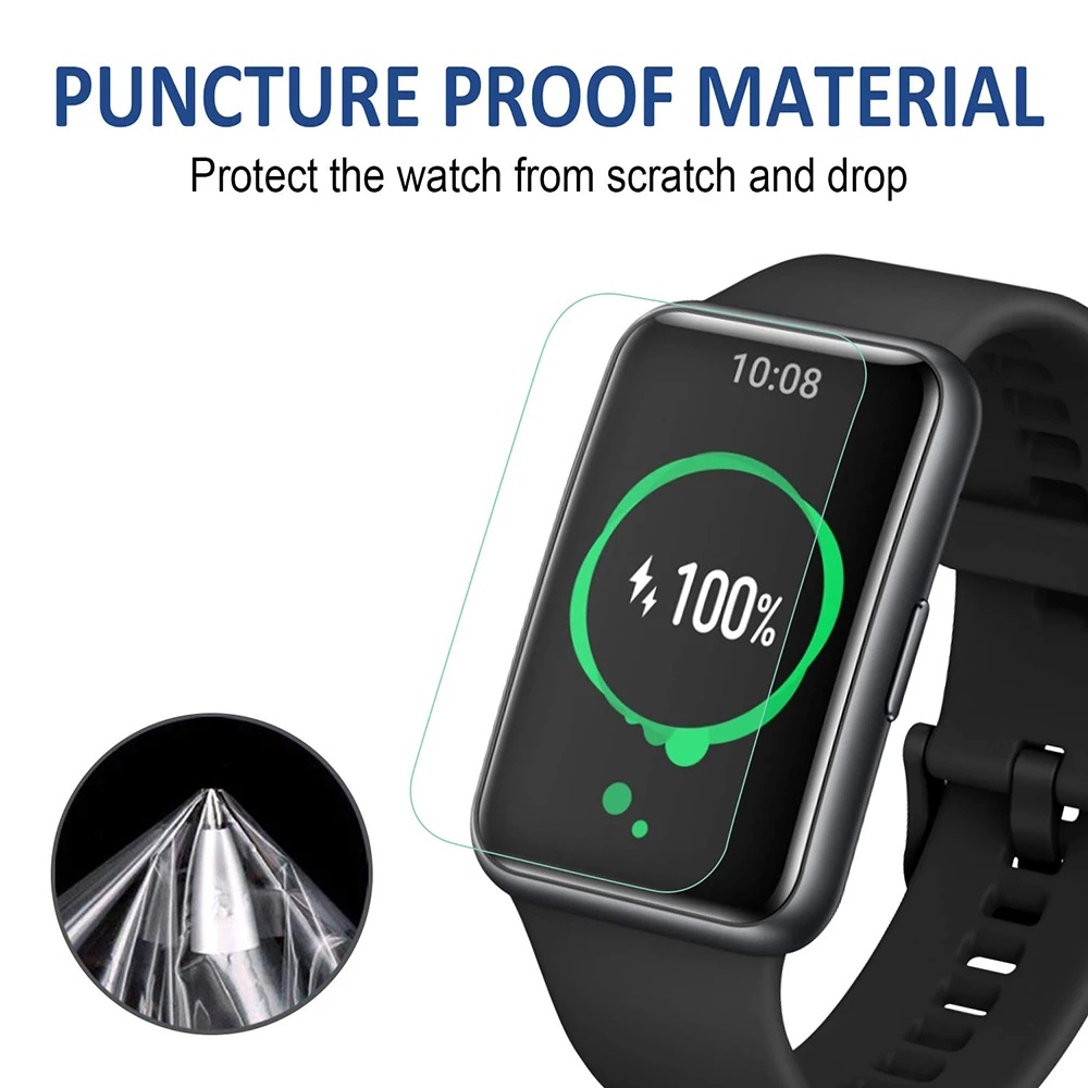 1pc Film Hydrogel Pelindung Layar Smartwatch Huawei Watch Fit Full Cover