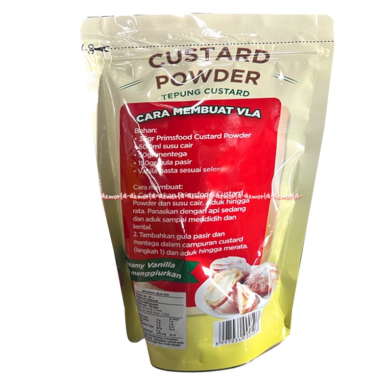 Primsfood Custard Powder 250gr Tepung Custards Creamy Vanilla Vla Prime Food Foods Kustard Krimi Krim Membuat Vla Fla Tepung Premiks Instan