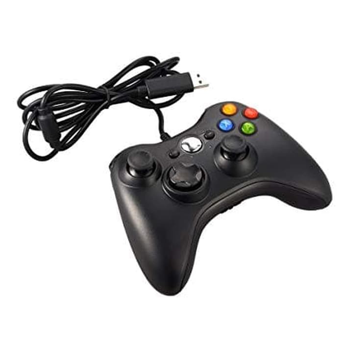 Spesial stik / stick xbox kabel /wired xbox 360/pc ori pabrik - Hitam Diskon