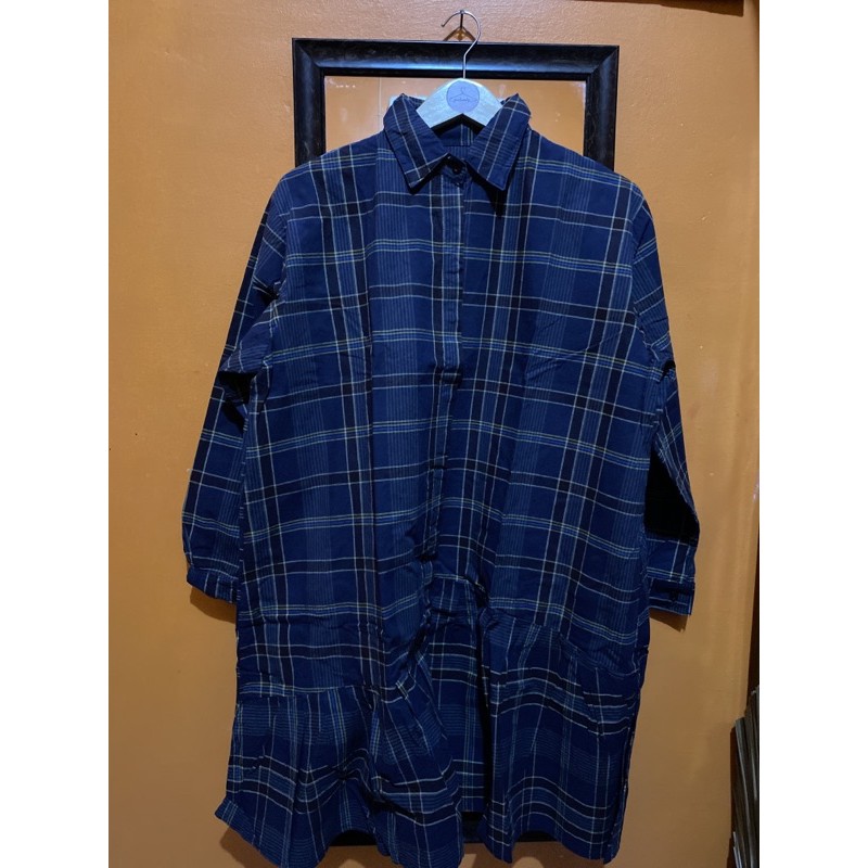 Preloved Tunik dress kotak-kotak big size jumbo