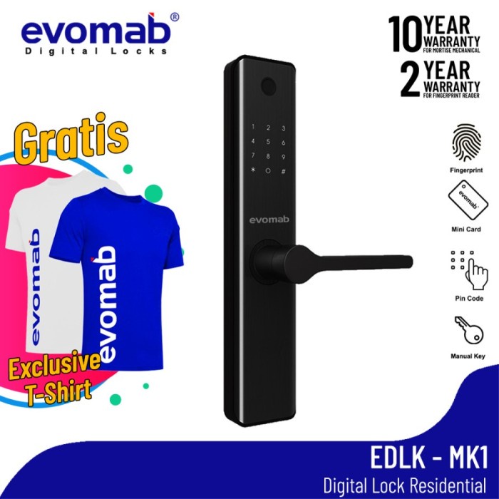 Evomab Kunci Pintu Digital Smart Lock EDLK-MK1 - Kanan