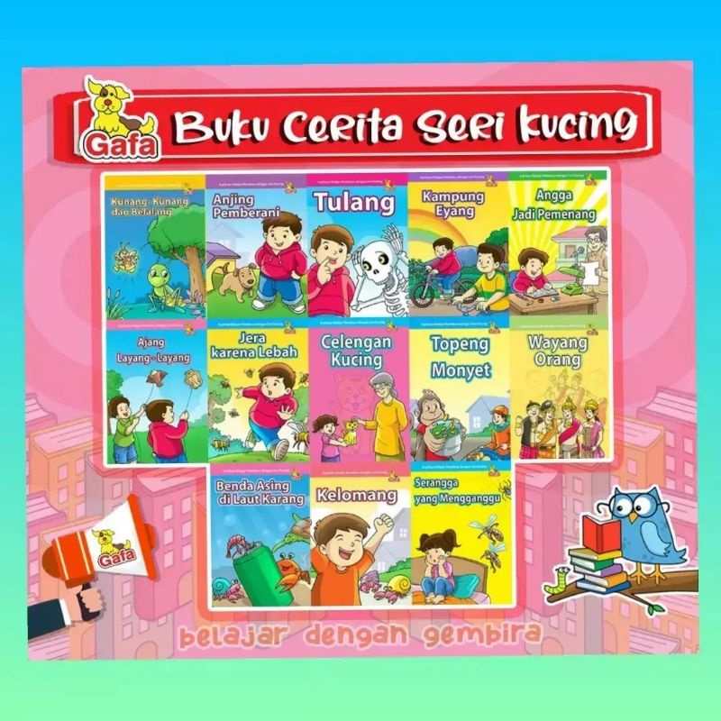 [Gafa] Buku Belajar membaca TK dan PAUD Seri Membaca , GAFABACA SERI KUCING BUKU ANAK