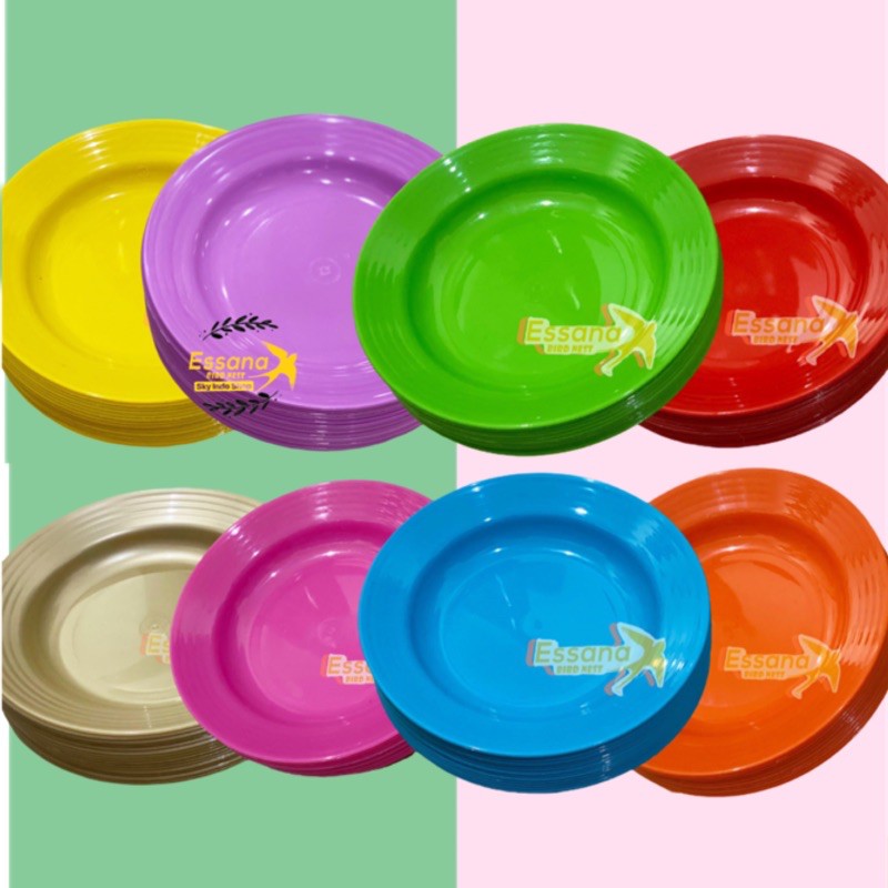 Piring Makan Bulat Plastik 9inch ( Grosir ) Terlaris Termurah Berkualitas ( lusinan ) atau ( 1/2 lusin ) clarissss-4
