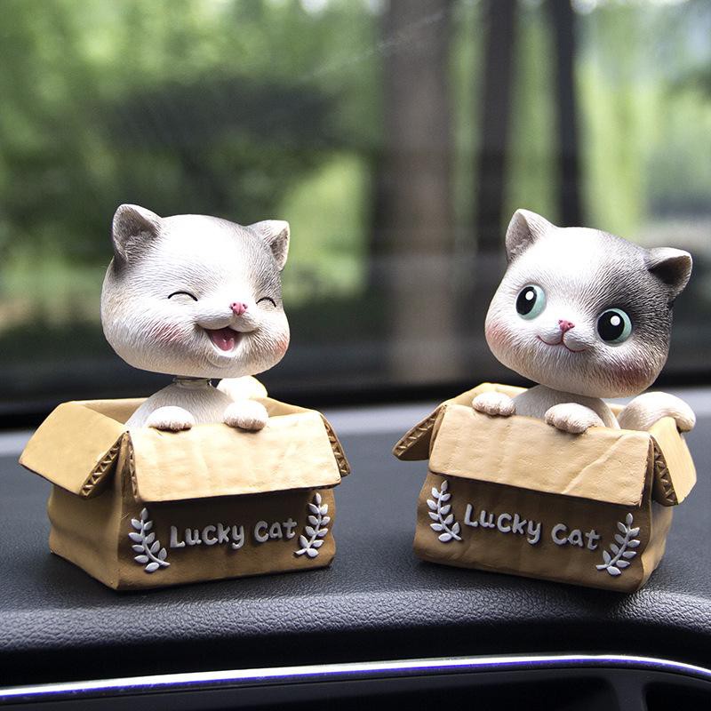 Pajangan Dashboard Baby Cat Kepala Goyang | Hiasan Lucu Mobil Shaking Head Kucing