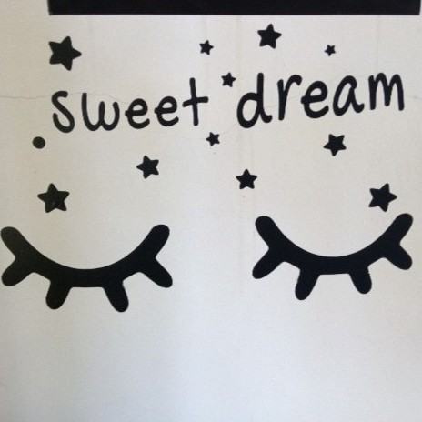 #36 PROMO TERMURAH WALL STICKER SLEEPY EYE EYES STIKER DINDING KAMAR RUMAH BULU MATA DREAM BIG CUSTOM