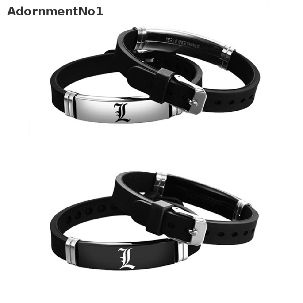 (AdornmentNo1) Gelang Tangan Kulit Hitam Motif Kartun Anime Death Note Untuk Pria