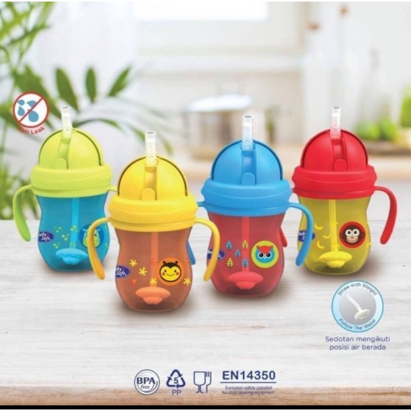 Baby Safe Training Cup With Straw 270 ml (SK019)/Botol Minum Bayi Anak