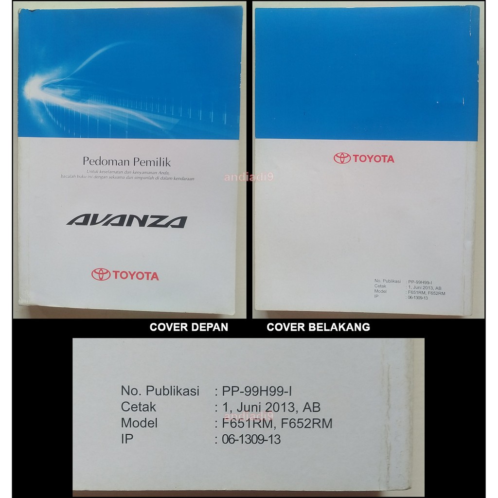 PEDOMAN PEMILIK MOBIL TOYOTA  AVANZA 2013 ADA BEKAS LENGKET