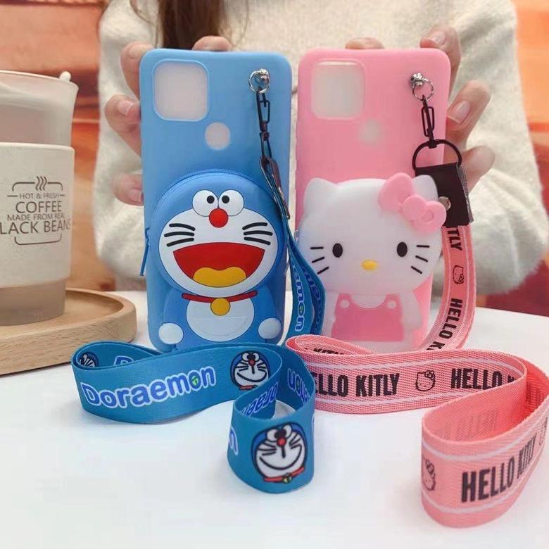 Vivo Y19/O/ V19/ S1/ Z1 Pro/Y51 2020/Y53S/Soft Case Karakter Disney Dompet Koin + Gantungan Tali/Bon