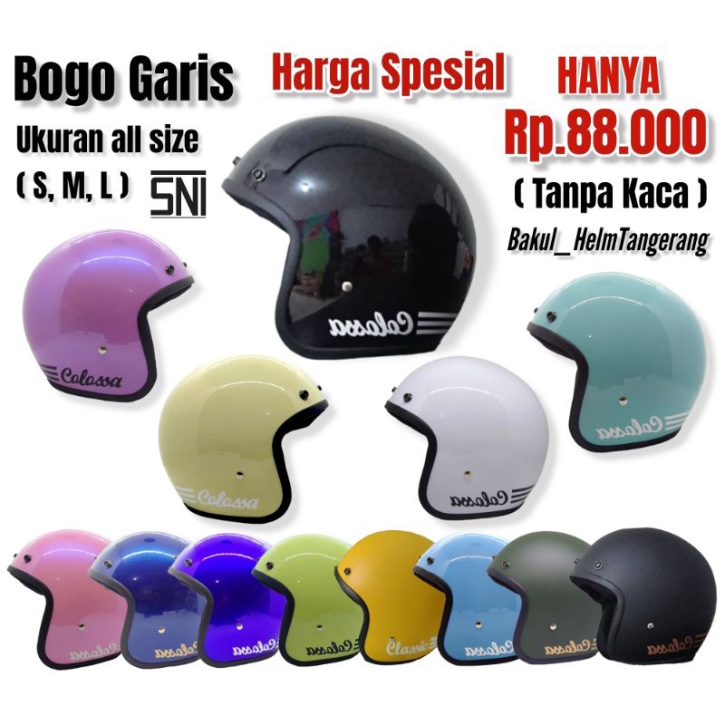 Helm Bogo Garis Helm Bogo Retro Helm Bogo Classic Helm Bogo Polos Garis Helm Bogo Dewasa Helm Bogo W