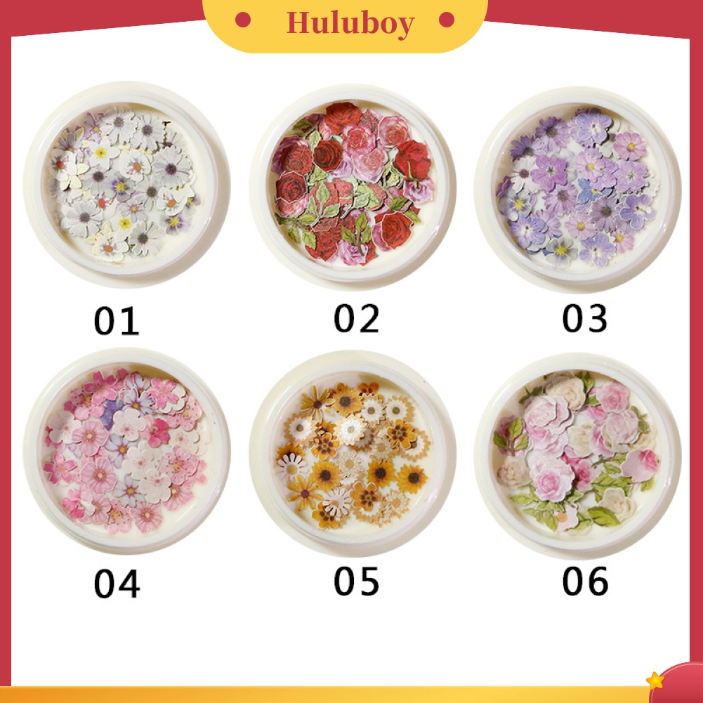 Huluboy Huluboy♡ Irisan Kayu Bunga Mawar Marguerite Sakura Untuk Dekorasi Nail Art