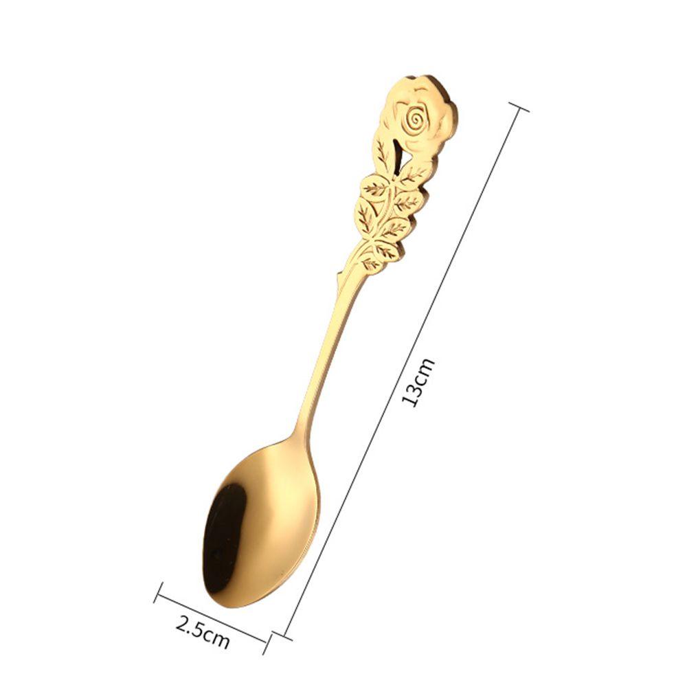 PREVA Rose Shape Spoon Tableware Kitchen Accessories Ice Cream Music Bar Coffee Spoons Dessert Tea  Spoons