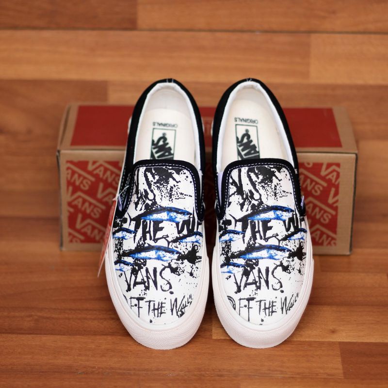 Sepatu Vans Slip On Blue Tuna Premium / Vans Slip On OG Lx Ralph Steadman Blue tuna / Vans Slip On Termurah