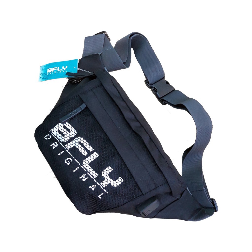 BFLY Waistbag Tas Pinggal Casual Daily DASHING Black Navy Dolby Original