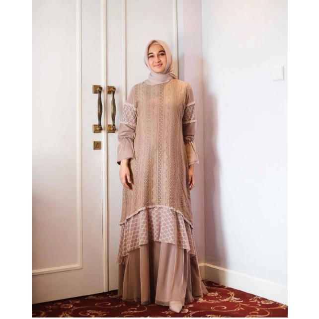 Naura Dress Brown Cut madyna