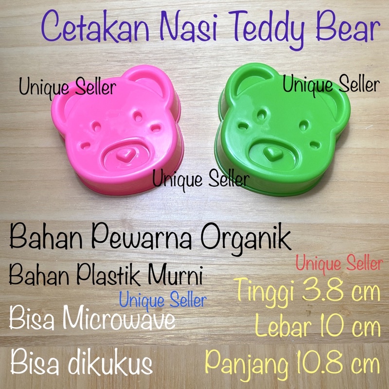 [6 pcs] Cetakan Nasi Bento Panda Teddy Bear Beruang isi 6 pcs / Cetakan Puding Pudding Agar Ager Jelly Jeli Jelli Panda Teddy Bear Beruang BL Product / Cetakan Nasi Plastik