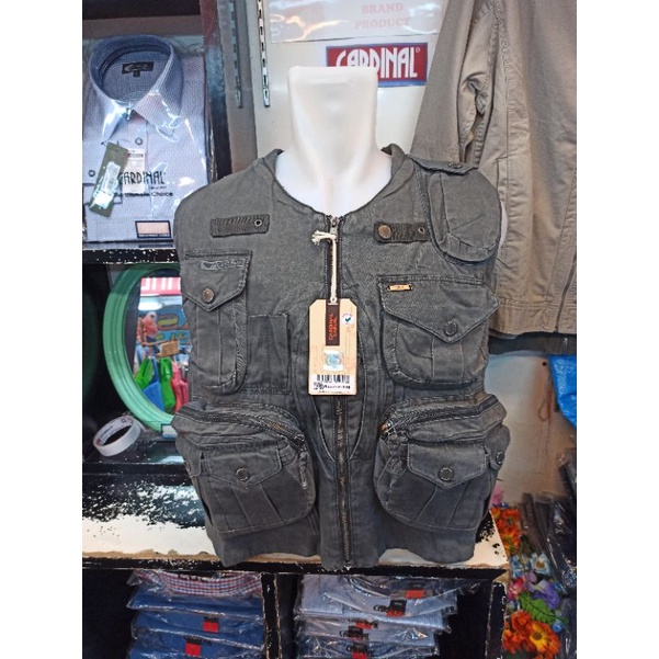 CARDINAL Original Mens Vest Rompi Casual Cotton Pria Abu EARAR59