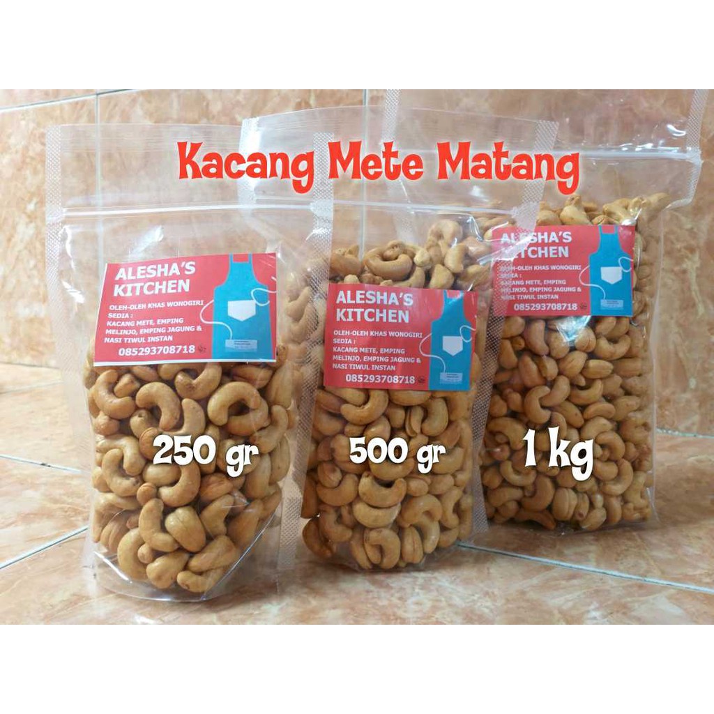 250gr kacang mete/mede/cashew nut matang rasa bawang