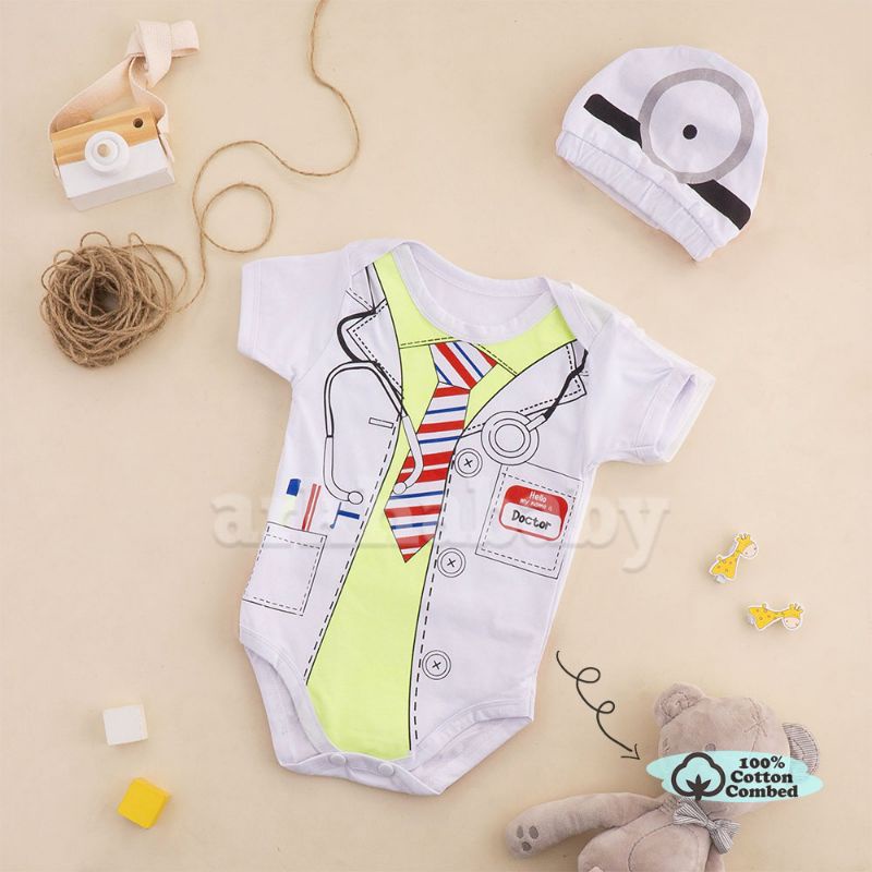 BAJU BAYI JUMPER BAYI DOKTER/KOSTUM BAYI/JUMPSUT BABY KARAKTER