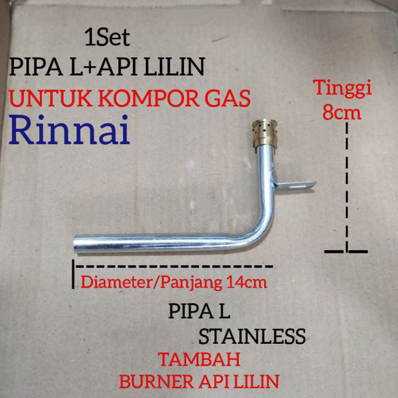 Burner Pipa Api lilin Set , Spare part Kompor gas Rinnai Rinai