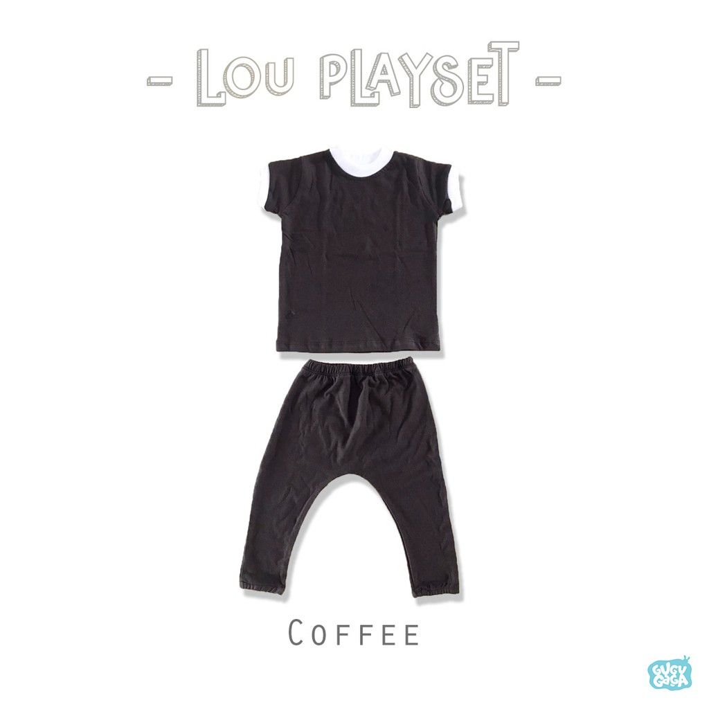 GUGUGAGA - Lou Playset - Setelan Bayi Anak | Custom Nama-Coffee