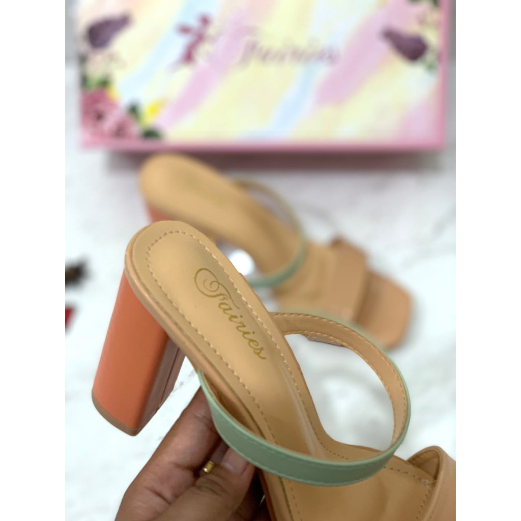 [7.7 Boombastis Sale⚡] - SANDAL WANITA MYCENA FS02 BLOCK HEEL SANDALS