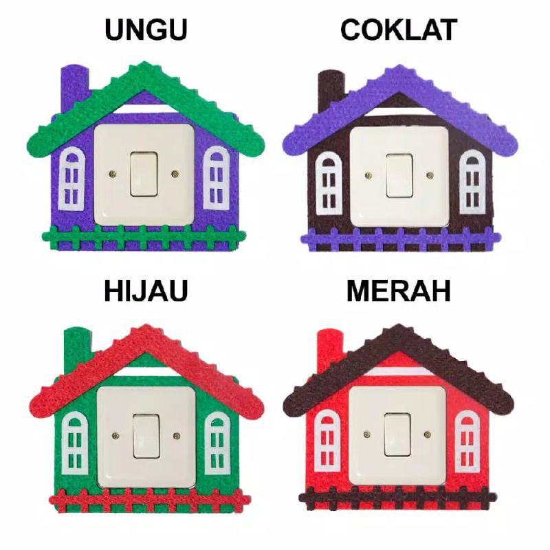 Hiasan stiker saklar tempel motif kain flanel