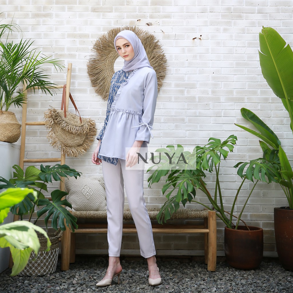 Atasan Batik Wanita Modern Blouse  MONA BLUE NUYA