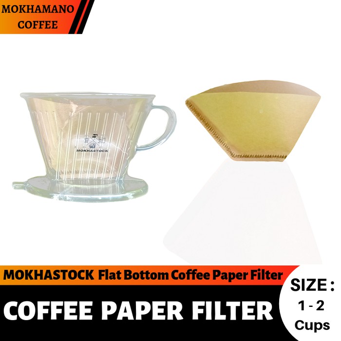 MOKHASTOCK Flat Bottom Coffee Paper Filter / Kertas Filter Kopi ISI 40 Pcs