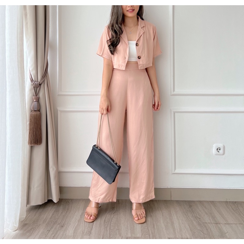 HERFIT set nataly / setelan santai / 8870-Peach