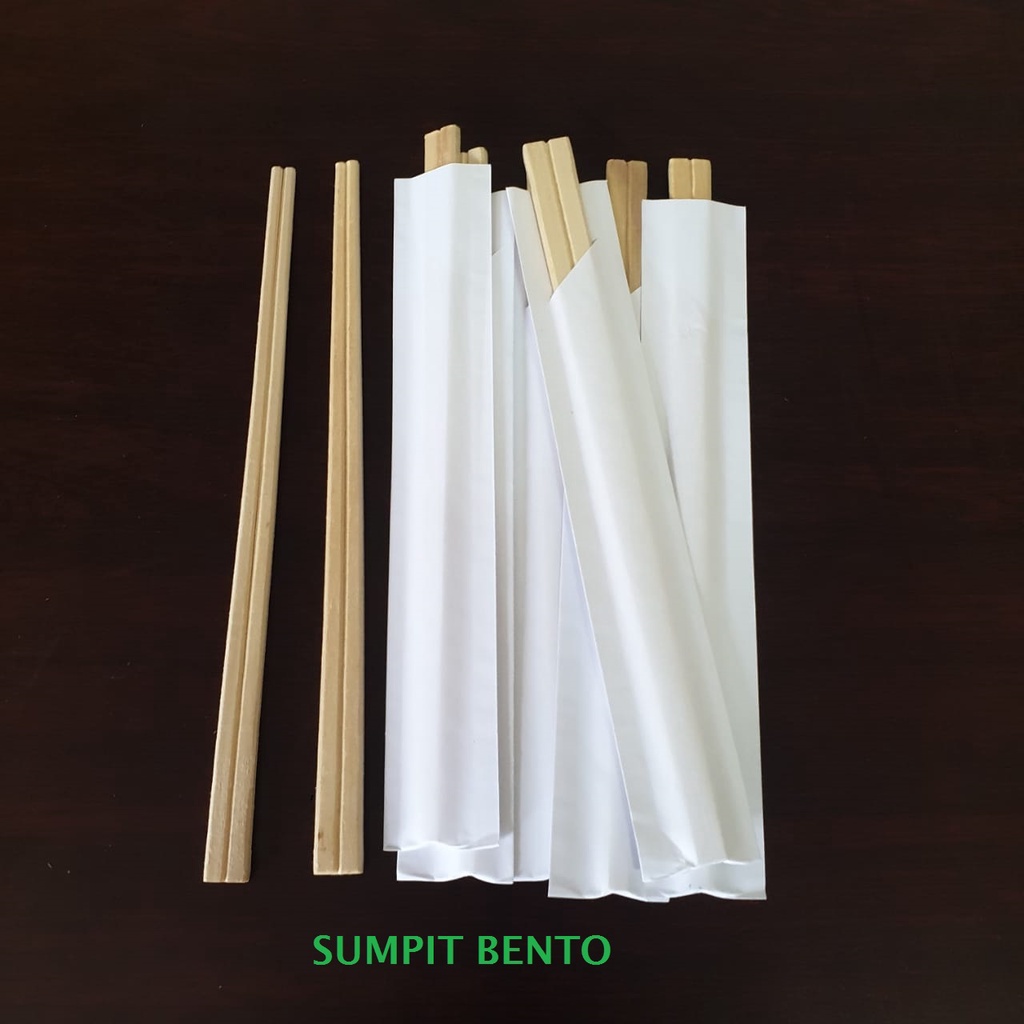 Sumpit Kayu Bento/ Sumpit Makan Bento Bungkus Kertas STERIL & HIGIENIS [ Pack ]