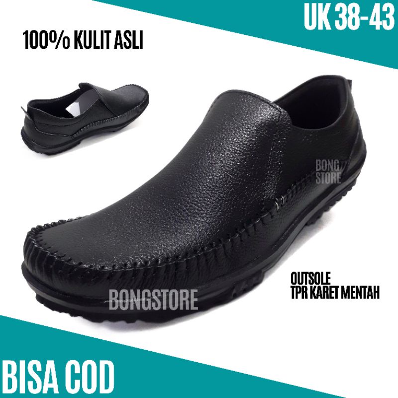 sepatu pria kasual slip on sepatu pria mokasin kulit sepatu gloripy kasual sepatu pria kulit asli