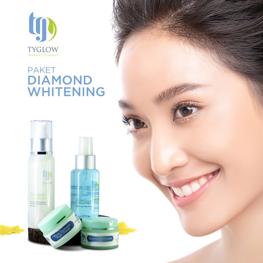 Paket Diamond Whitening Tyglow - paket pemutih wajah glowing skincare BPOM
