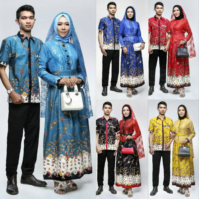 Sarimbit Gamis Naura Madura Couple Batik Broklat Lace Lebaran Ramdhan