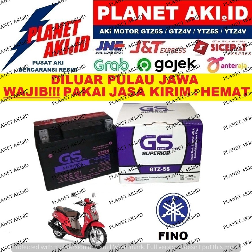 Aki Motor Yamaha Fino GTZ5S Accu Kering MF