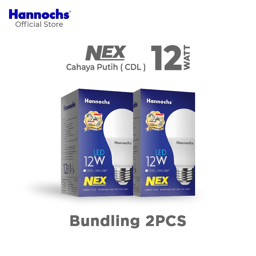 Hannochs Lampu LED NEX 12 watt CDL 2pcs - Putih - Paket Murah