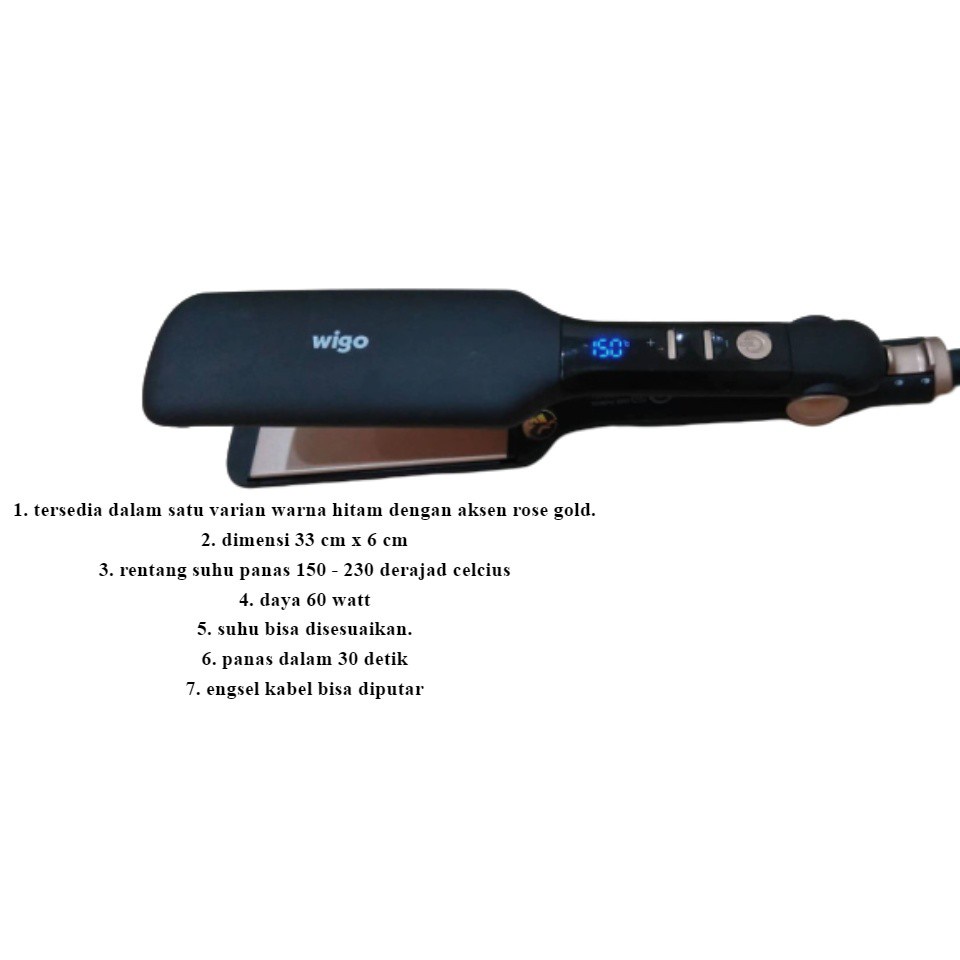 Catokan Rambut Lurus Hair Straightener Catok Wigo W-980 Infra Red