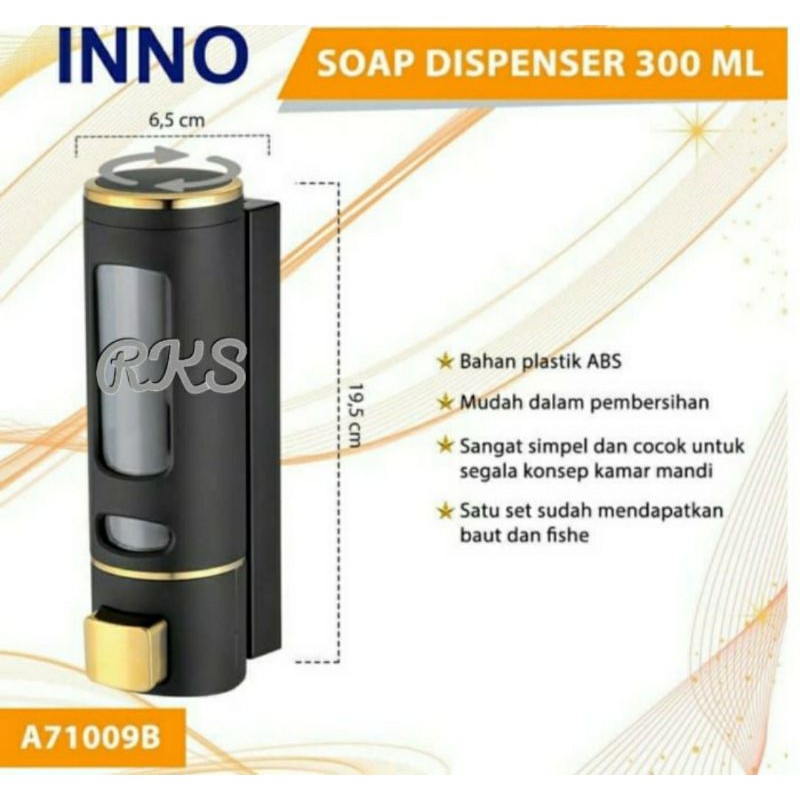 Soap Dispenser/INNO/Dispenser Sabun/Tempat Sabun Cair Single/Hand Soap Black/White/Hitam/Putih