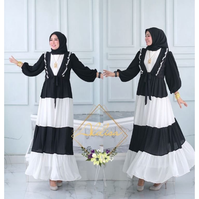 Setelan Wanita Kekinian Kazumi Gamis Cardy Baju Wanita Jumbo Setelan Wanita Terbaru Gamis Outer Set Ceruty Babydoll