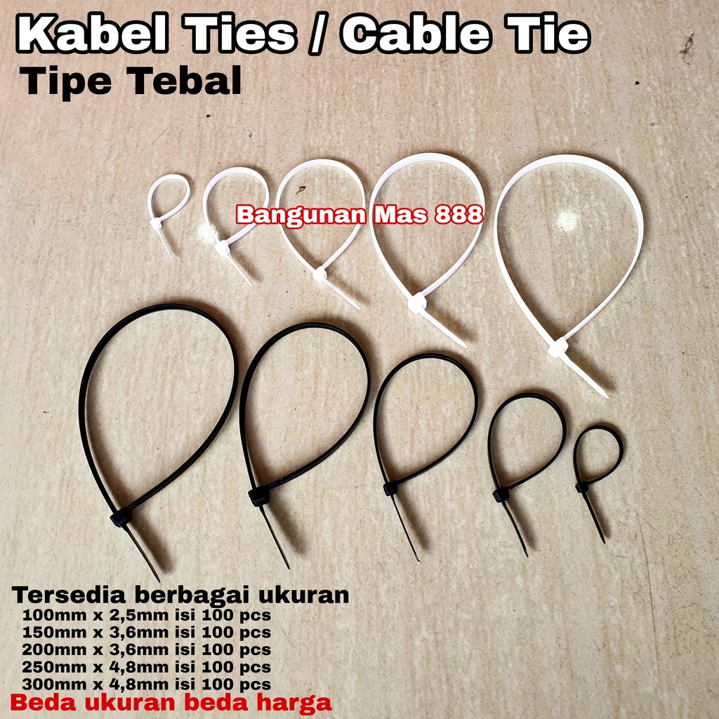 KABEL TIES TEBAL 300mm x 4.8mm HITAM - KABEL TIE - CABLE TIE - INSULOCK